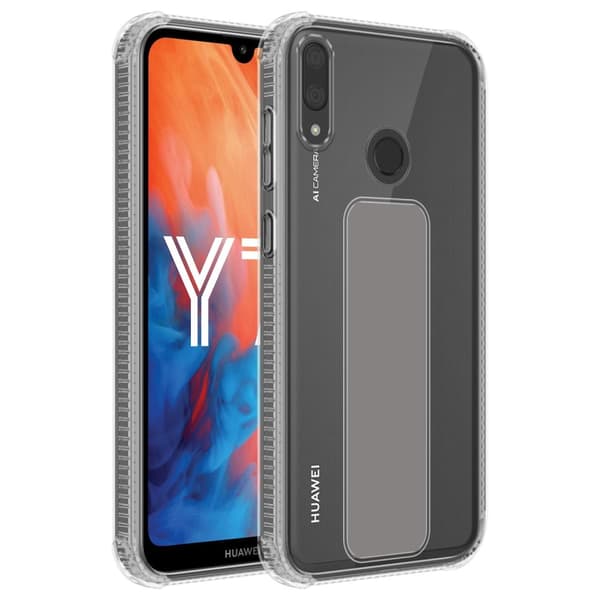 Huawei Y7 2019 / Y7 PRIME 2019 Skal Fodral Mobilskydd Skyddsfodral Case Cover av flexibelt TPU-silikon med hållare och stativfunktion