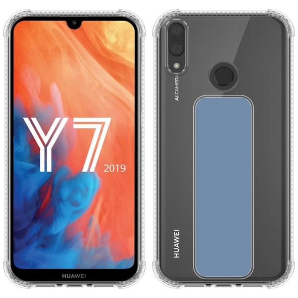 Huawei Y7 2019 / Y7 PRIME 2019 Skal Fodral Mobilskydd Skyddsfodral Case Cover av flexibelt TPU-silikon med hållare och stativfunktion