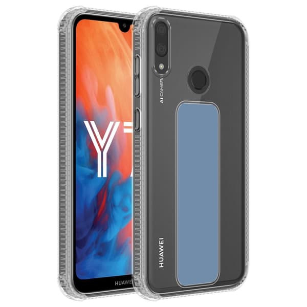 Huawei Y7 2019 / Y7 PRIME 2019 Skal Fodral Mobilskydd Skyddsfodral Case Cover av flexibelt TPU-silikon med hållare och stativfunktion