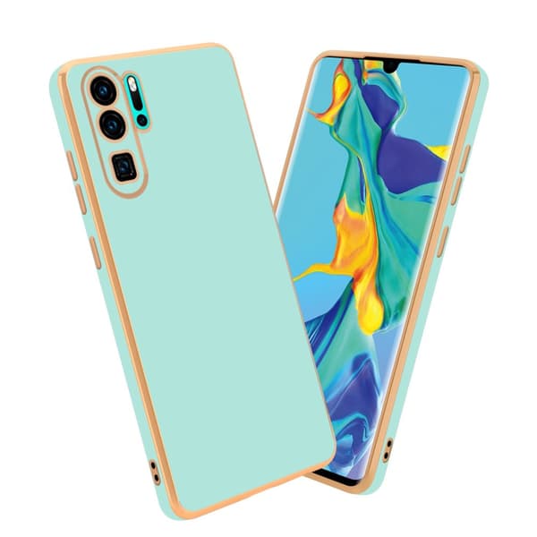 Huawei P30 PRO Fodral Mobilskydd Skal av flexibel TPU-silikon och med kameraskydd Glossy Mintgrönt Guld