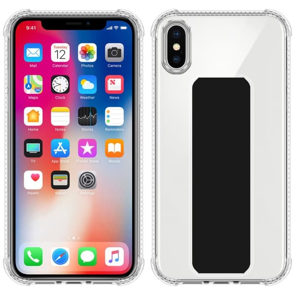 iPhone XS MAX Skal Fodral Mobilskydd Skyddsfodral Case Cover av flexibelt TPU-silikon med hållare och stativfunktion
