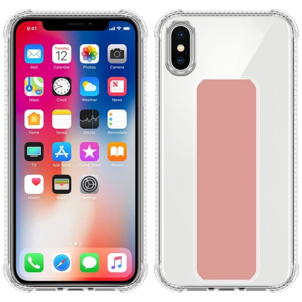 iPhone XS MAX Skal Fodral Mobilskydd Skyddsfodral Case Cover av flexibelt TPU-silikon med hållare och stativfunktion