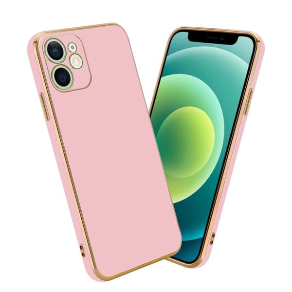 Silikondeksel til iPhone 12 MINI med kamerabeskyttelse Blank rosa - Gull