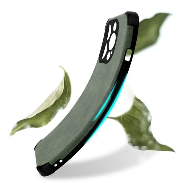 Deksel til iPhone 13 PRO MAX Beskyttelsesdeksel TPU-silikon med bakside av edelt kunstmuggskinn