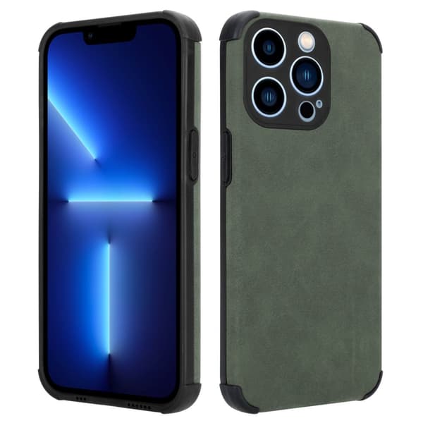 Deksel til iPhone 13 PRO MAX Beskyttelsesdeksel TPU-silikon med bakside av edelt kunstmuggskinn