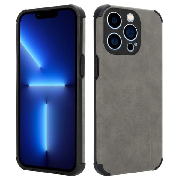 Deksel til iPhone 13 PRO MAX Beskyttelsesdeksel TPU-silikon med bakside av edelt kunstmuggskinn