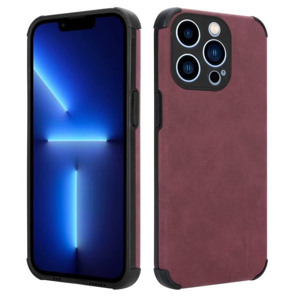 Deksel til iPhone 13 PRO MAX Beskyttelsesdeksel TPU-silikon med bakside av edelt kunstmuggskinn