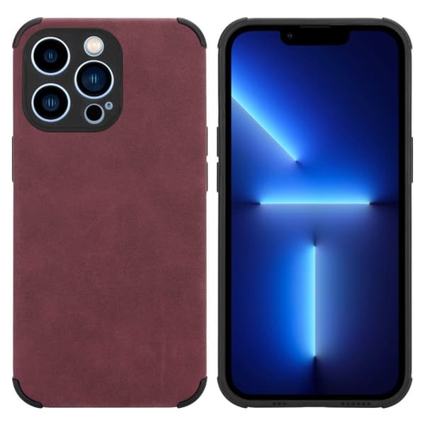 Deksel til iPhone 13 PRO MAX Beskyttelsesdeksel TPU-silikon med bakside av edelt kunstmuggskinn