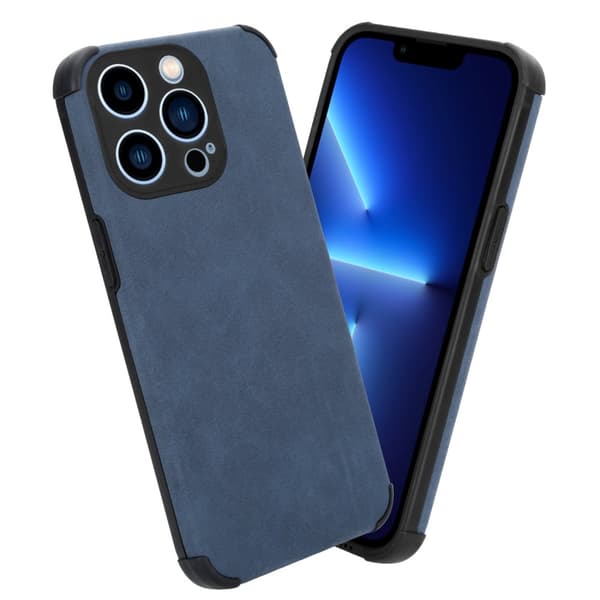 Deksel til iPhone 13 PRO MAX Beskyttelsesdeksel TPU-silikon med bakside av edelt kunstmuggskinn