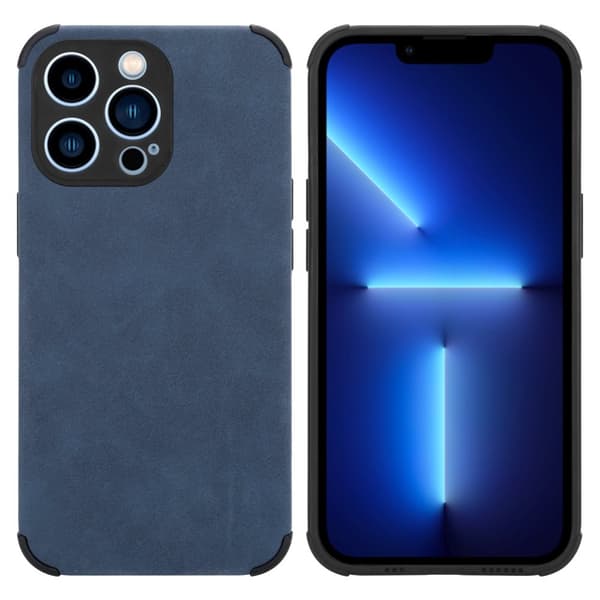 Deksel til iPhone 13 PRO MAX Beskyttelsesdeksel TPU-silikon med bakside av edelt kunstmuggskinn