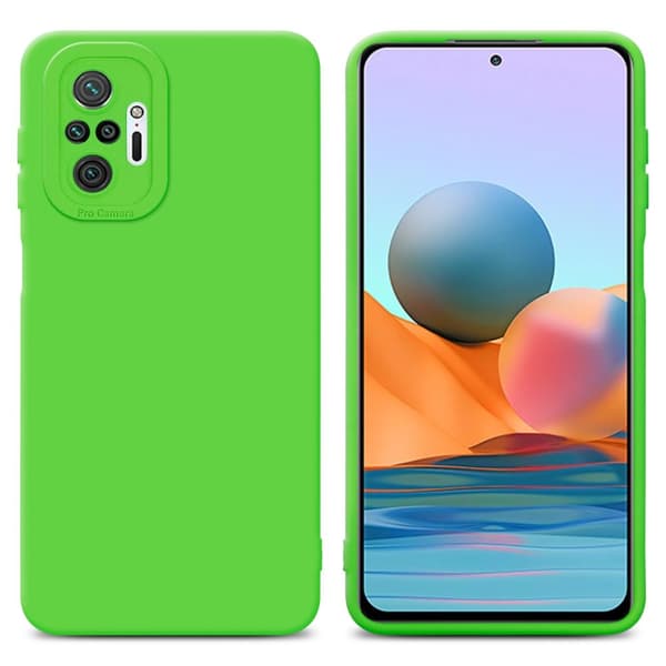 Xiaomi RedMi NOTE 10 PRO Fodral Skal Case Cover av flexibelt TPU-silikon Bobilskydd FLUID GRÖN