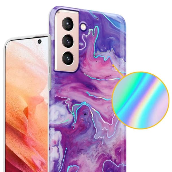 Lommebokdeksel til Samsung Galaxy S21 5G Deksel av TPU-silikon med mosaikkmønster