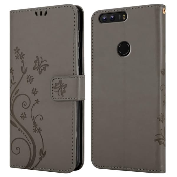 Honor 8 / 8 PREMIUM Suojakotelo Suojakuori Lompakkokotelo Matkapuhelinkotelo Kukat jossa on magneettisuljenta, jalusta-toiminto ja korttipaikat