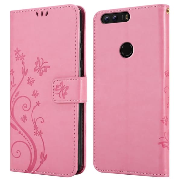Honor 8 / 8 PREMIUM Skal Fodral i blomdesign Mobilskydd Case Cover med magnetisk stängning, ståfunktion och kortplatser