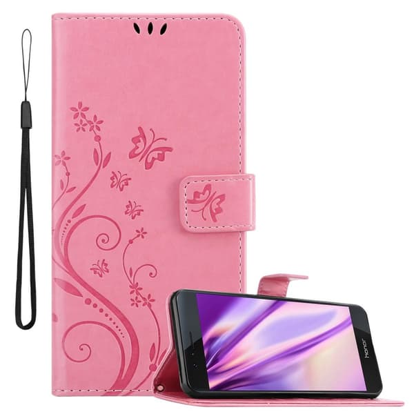Honor 8 / 8 PREMIUM Skal Fodral i blomdesign Mobilskydd Case Cover med magnetisk stängning, ståfunktion och kortplatser