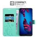 Pikkukuva 6 / 11: Huawei P20 Suojakotelo Suojakuori Lompakkokotelo Matkapuhelinkotelo Kukat jossa on magneettisuljenta, jalusta-toiminto ja korttipaikat