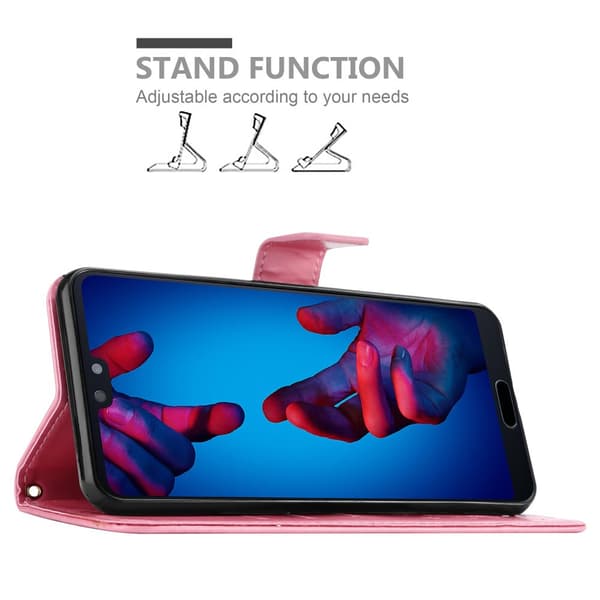 Huawei P20 Suojakotelo Suojakuori Lompakkokotelo Matkapuhelinkotelo Kukat jossa on magneettisuljenta, jalusta-toiminto ja korttipaikat
