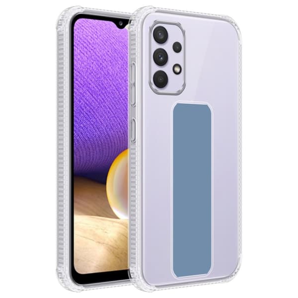 Deksel til Samsung Galaxy A33 5G Beskyttelsesdeksel av fleksibelt TPU-silikon med holder og stativfunksjon LYSE BLÅ