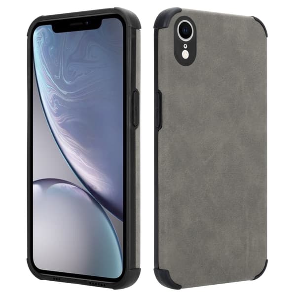 iPhone XR Suojakuori Suojakotelo valmistettu TPU-silikonista jossa on jalo keinotekoinen mokkanahkainen takapuoli