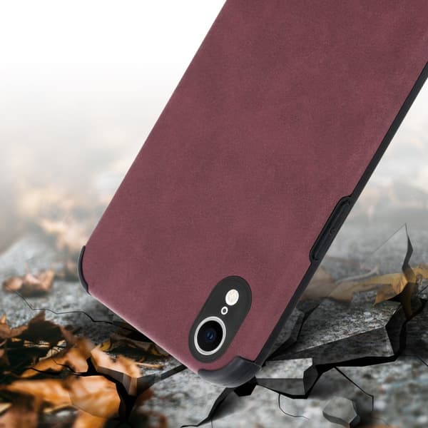 iPhone XR Fodral Skal av TPU-silikon med fin baksida i faux-suede Mobilskydd