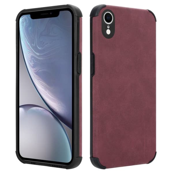 iPhone XR Fodral Skal av TPU-silikon med fin baksida i faux-suede Mobilskydd