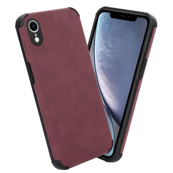 iPhone XR Fodral Skal av TPU-silikon med fin baksida i faux-suede Mobilskydd