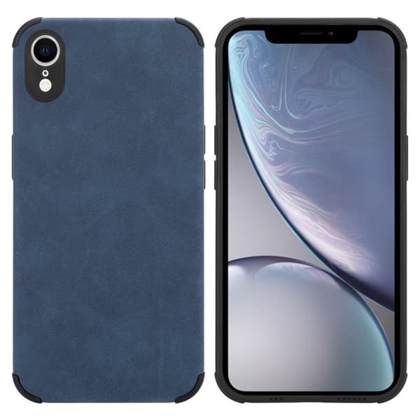 iPhone XR Suojakuori Suojakotelo valmistettu TPU-silikonista jossa on jalo keinotekoinen mokkanahkainen takapuoli