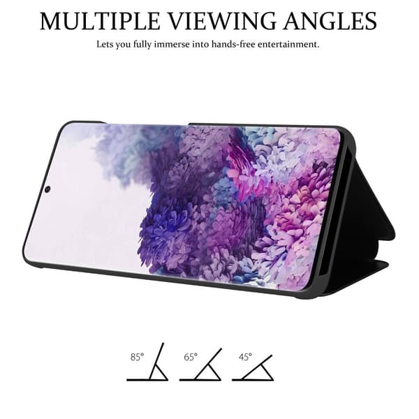 Etui for Samsung Galaxy S21 PLUS Deksel Clear View Mirror Beskyttelsesetui med stativfunksjon 360 graders beskyttelse