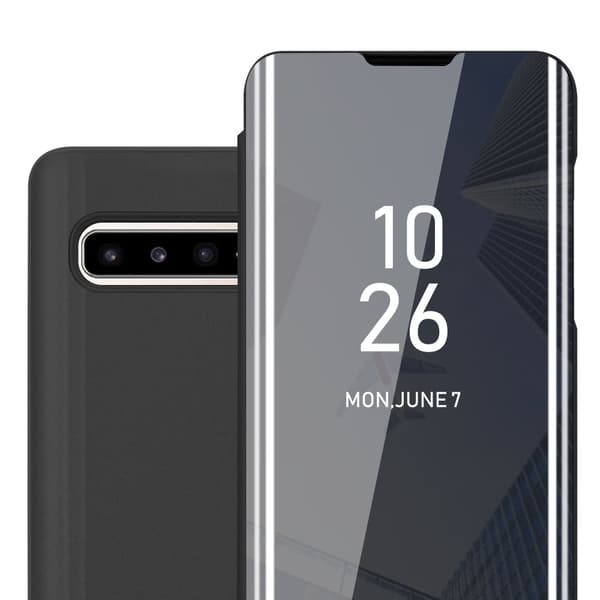 Samsung Galaxy S10 5G Lompakkokotelo Matkapuhelinkotelo Suojakuori Clear View Mirror Suojakotelo jalusta toiminto 360 asteen suojaus