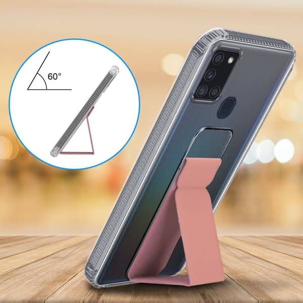 Samsung Galaxy A21s Suojakuori Suojakotelo valmistettu joustavasta TPU-silikonista jossa on pidike ja jalusta-toiminto
