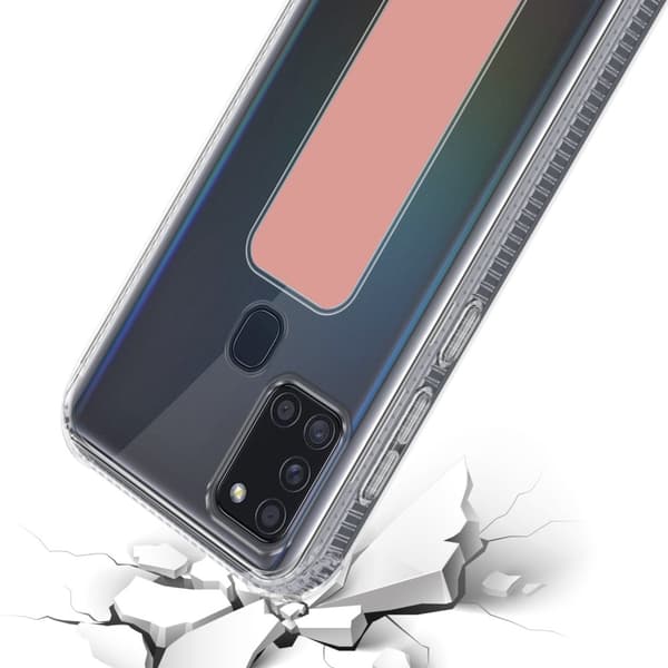 Samsung Galaxy A21s Suojakuori Suojakotelo valmistettu joustavasta TPU-silikonista jossa on pidike ja jalusta-toiminto