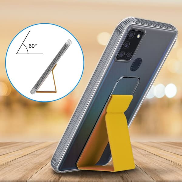 Samsung Galaxy A21s Suojakuori Suojakotelo valmistettu joustavasta TPU-silikonista jossa on pidike ja jalusta-toiminto