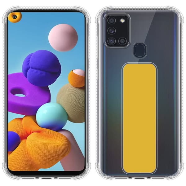 Samsung Galaxy A21s Suojakuori Suojakotelo valmistettu joustavasta TPU-silikonista jossa on pidike ja jalusta-toiminto