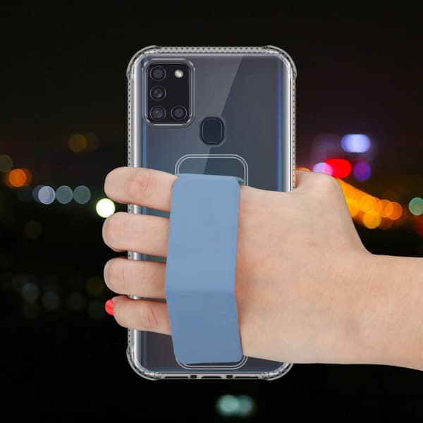 Samsung Galaxy A21s Skal Fodral Mobilskydd Skyddsfodral Case Cover av flexibelt TPU-silikon med hållare och stativfunktion