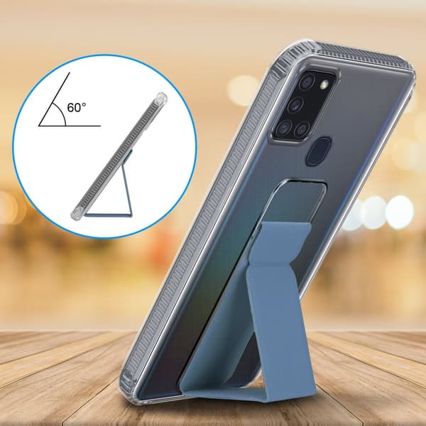 Samsung Galaxy A21s Suojakuori Suojakotelo valmistettu joustavasta TPU-silikonista jossa on pidike ja jalusta-toiminto