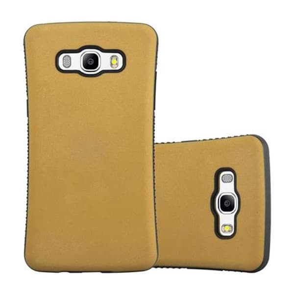 Samsung Galaxy J5 2016 Skal Fodral Skyddsfodral Case Cover Skyddsöverdrag Small Waist med halkfri gummibakgrund GULDBRUN