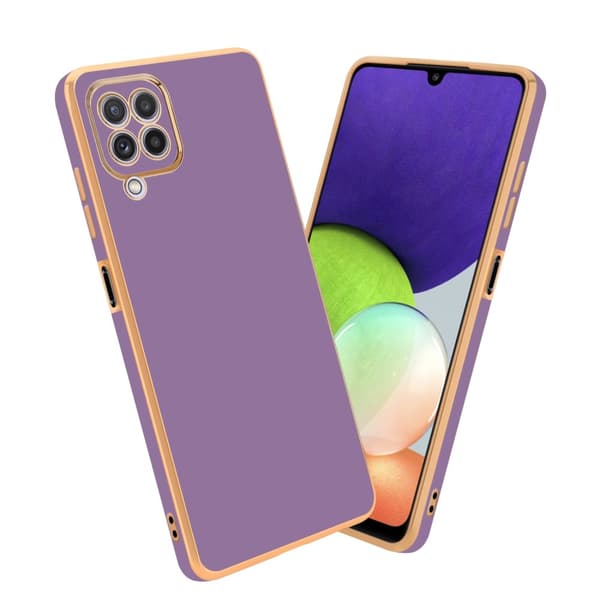 Samsung Galaxy A22 4G Cover Etui Case () Blank lilla - guld