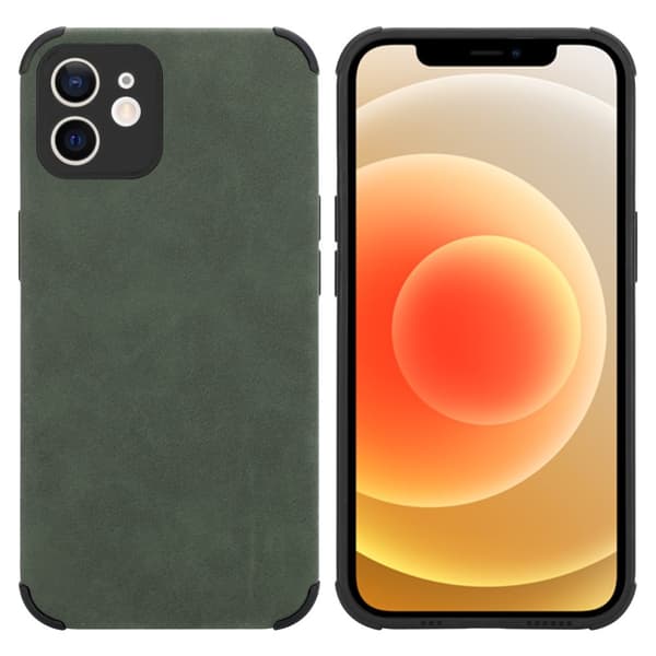 Deksel til iPhone 11 Beskyttelsesdeksel TPU-silikon med bakside av edelt kunstmuggskinn