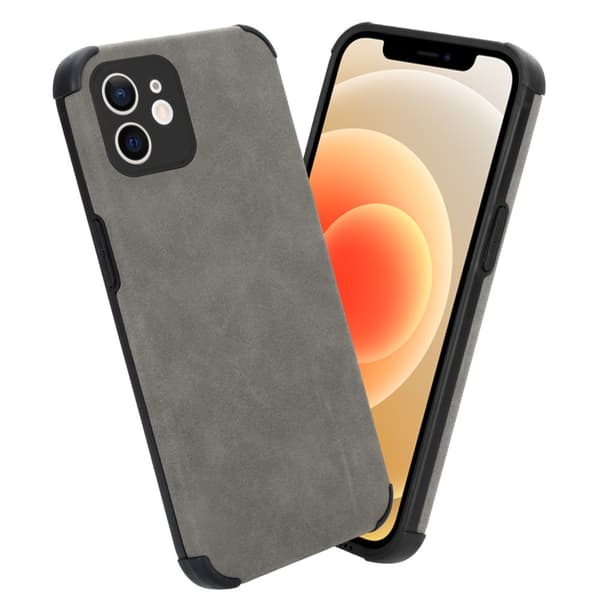 Deksel til iPhone 11 Beskyttelsesdeksel TPU-silikon med bakside av edelt kunstmuggskinn