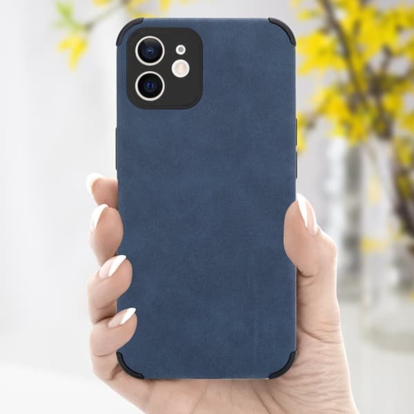 Deksel til iPhone 11 Beskyttelsesdeksel TPU-silikon med bakside av edelt kunstmuggskinn