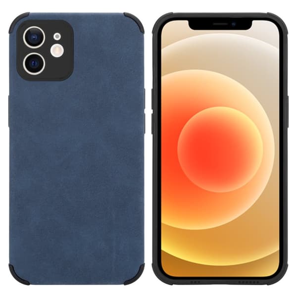 Deksel til iPhone 11 Beskyttelsesdeksel TPU-silikon med bakside av edelt kunstmuggskinn