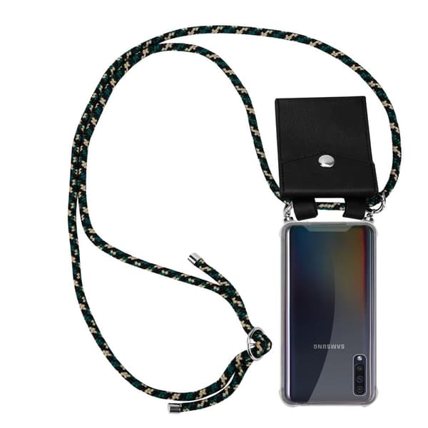 Samsung Galaxy A50 4G / A50s / A30s Suojakuori ketju Samsung Galaxy A50 4G / A50s / A30s Silikoni suojakotelo hopea renkaat, johto hihna ja