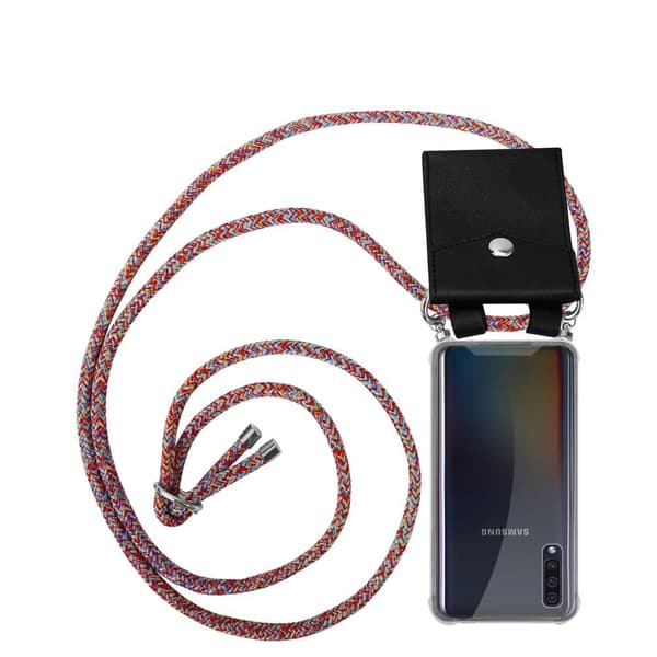 Samsung Galaxy A50 4G / A50s / A30s Suojakuori ketju Samsung Galaxy A50 4G / A50s / A30s Silikoni suojakotelo hopea renkaat, johto hihna ja