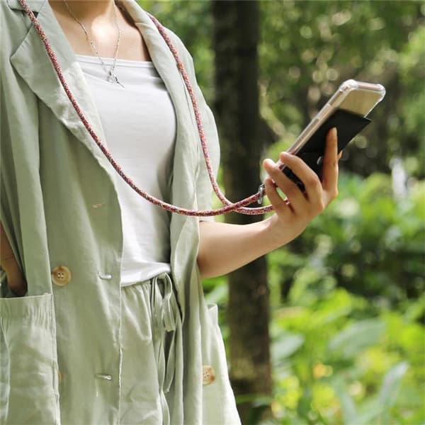 Deksel med kedja Samsung Galaxy A50 4G / A50s / A30s Case med sølvfargede ringer, ledningsstropp og avtakbart etui