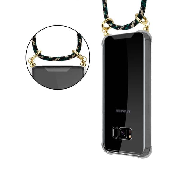 Deksel med kedja for Samsung Galaxy S8 PLUS Case med gullringer, ledningsstropp og avtakbart etui