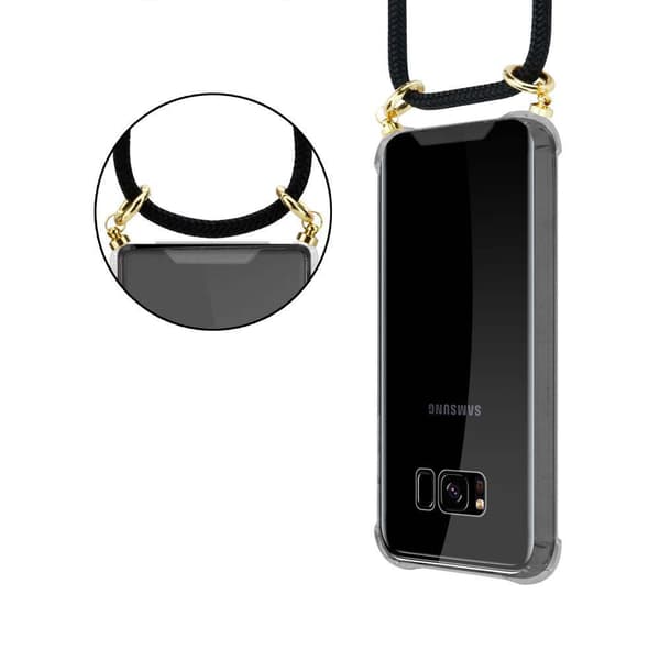 Deksel med kedja for Samsung Galaxy S8 PLUS Case med gullringer, ledningsstropp og avtakbart etui