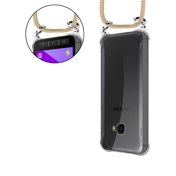 Mobiltelefonkedja för Samsung Galaxy XCover 4 / XCover 4s Skal Fodral kyddsfodral Skyddande silikonhölje Skal med silverringar, rem för sladd och