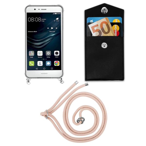 Deksel med kedja Huawei P9 LITE 2016 / G9 LITE Case med sølvfargede ringer, ledningsstropp og avtakbart etui