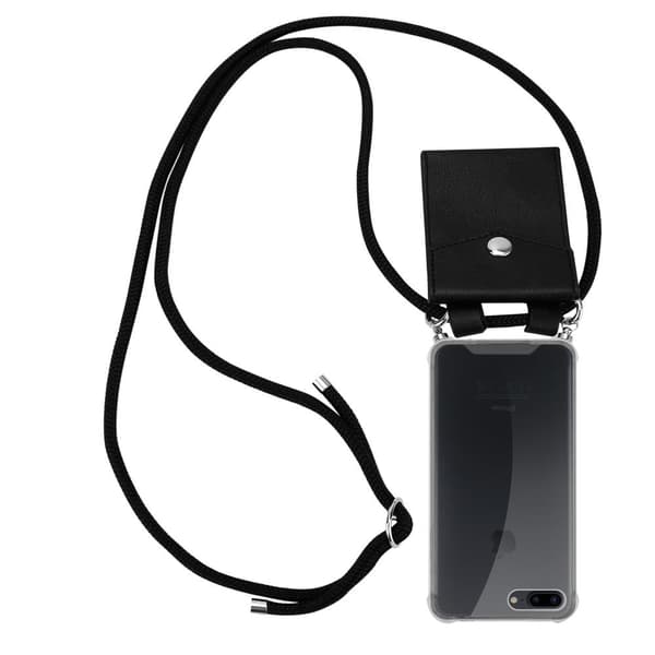 Mobiltelefonkedja för iPhone 7 PLUS / 7S PLUS / 8 PLUS Skal Fodral kyddsfodral Skyddande silikonhölje Skal med silverringar, rem för sladd och