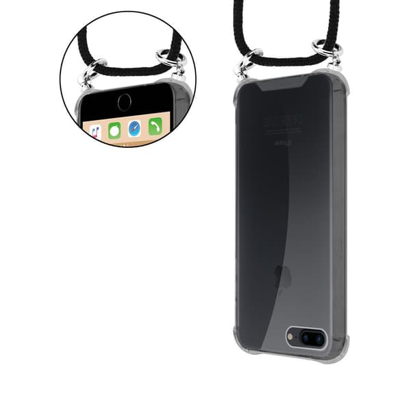 Apple iPhone 7 PLUS / 7S PLUS / 8 PLUS Suojakuori ketju Apple iPhone 7 PLUS / 7S PLUS / 8 PLUS Silikoni suojakotelo hopea renkaat, johto hihna ja
